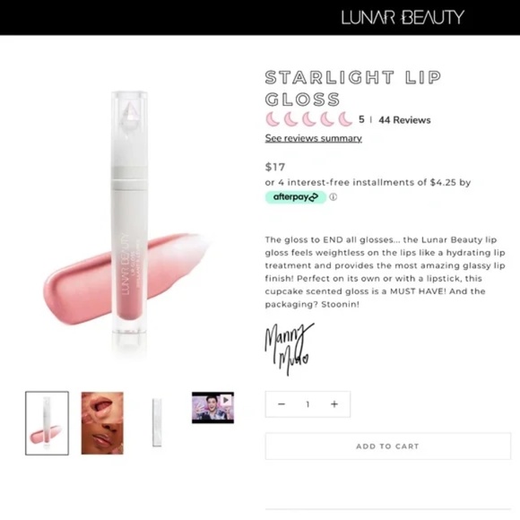 Lunar Beauty "Starlight" lip gloss - Picture 5 of 7